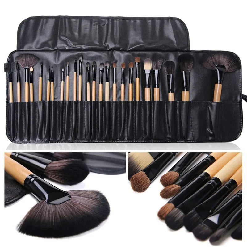 Complete 24-Piece Makeup Brush Kit for Effortless Beauty